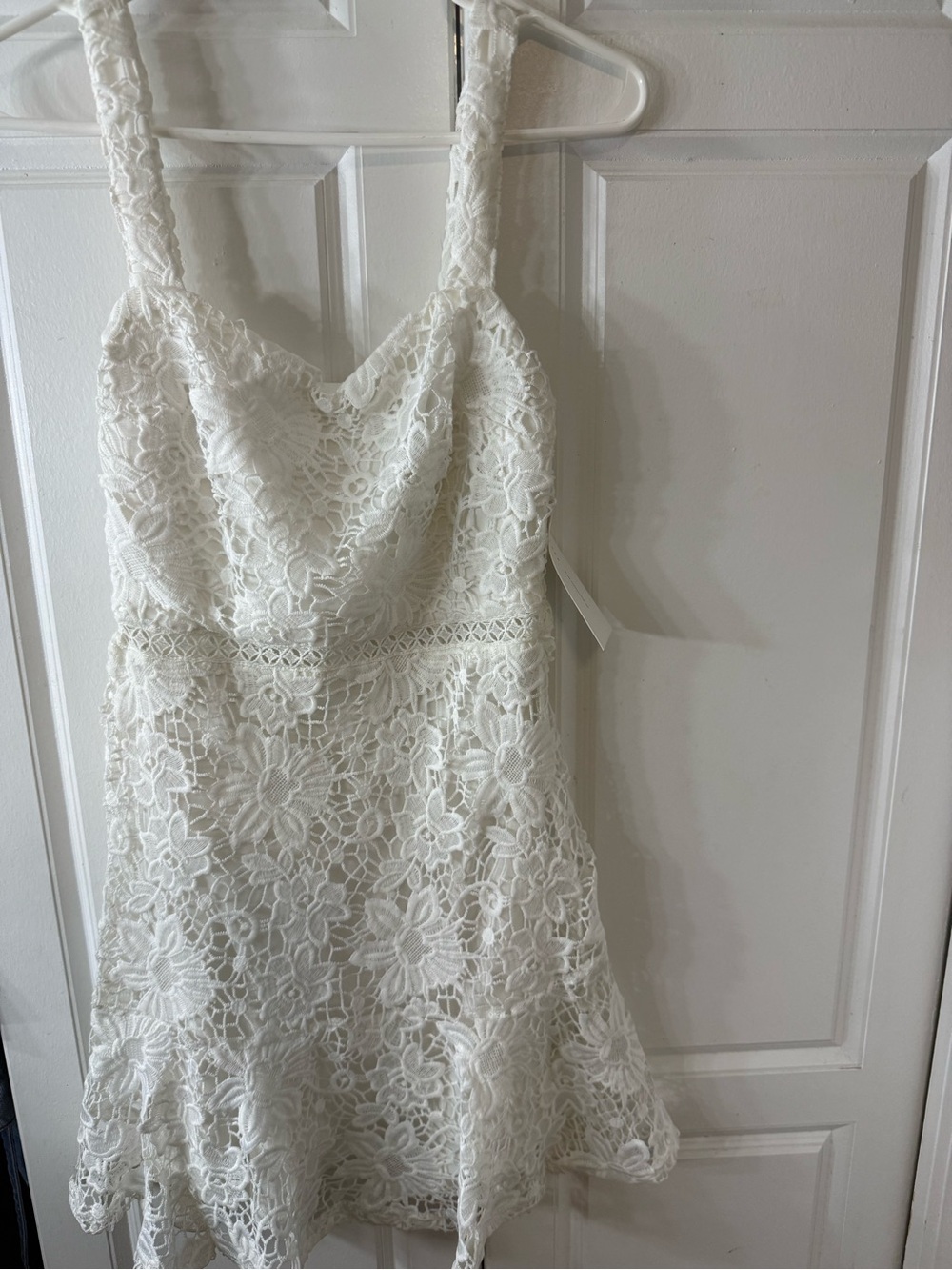 Lush White Lace Mini Dress